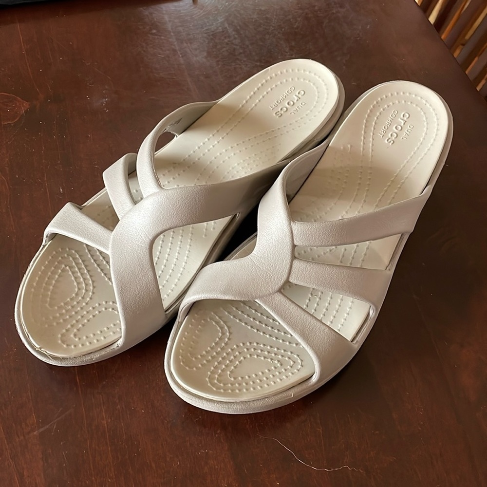 Sanrah Strappy Wedge sandals by crocs